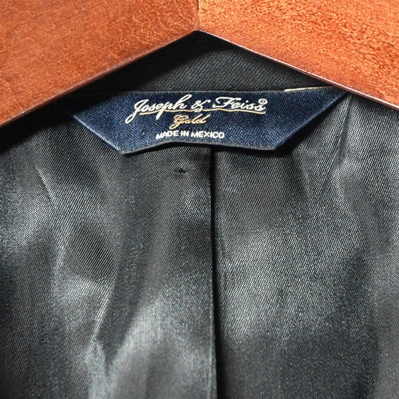 Joseph Feiss 44L Black Wool 2 Button Suit Jacket Blazer Sport Coat - Picture 9 of 10